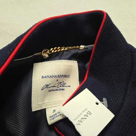 New S Banana Republic Olivia Palermo belted military jacket